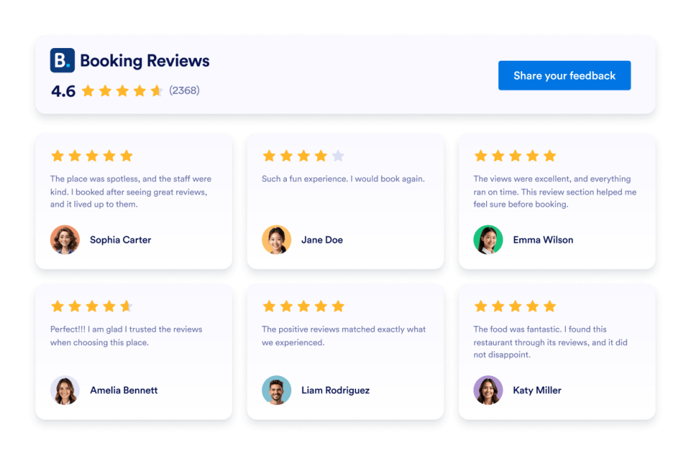 Booking Reviews