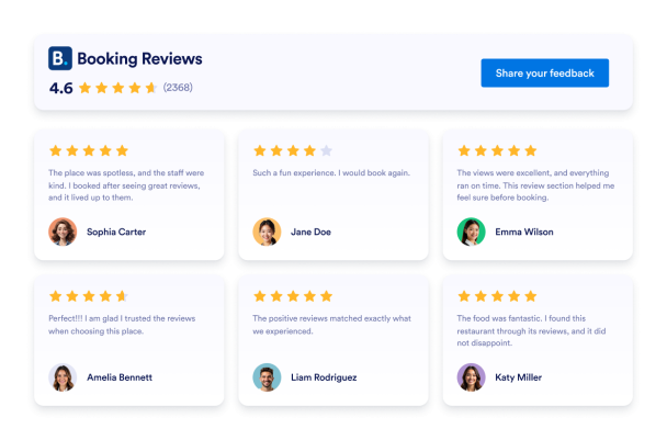 Customize How Booking Reviews Appear on Your Website