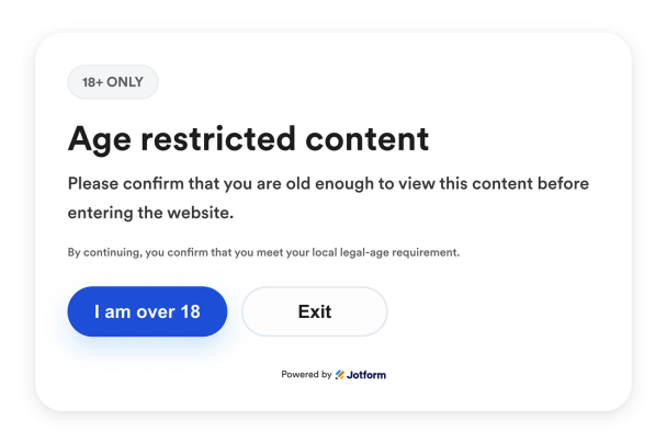Create Your Own Age Verification Widget in Seconds for Your Website