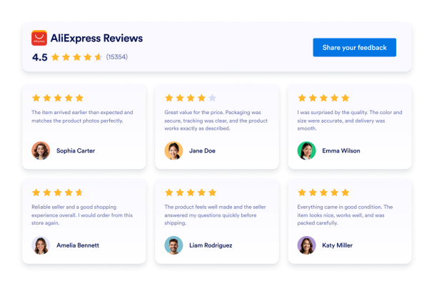 Show AliExpress Product Reviews Where Shoppers Decide