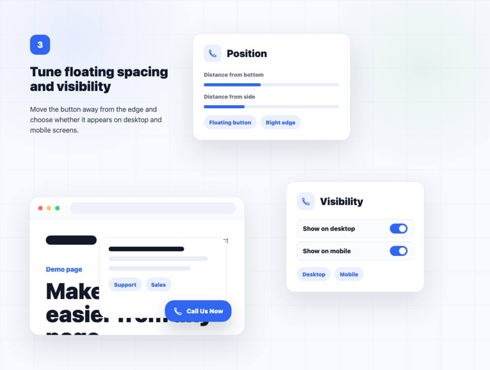Adjust spacing and visibility