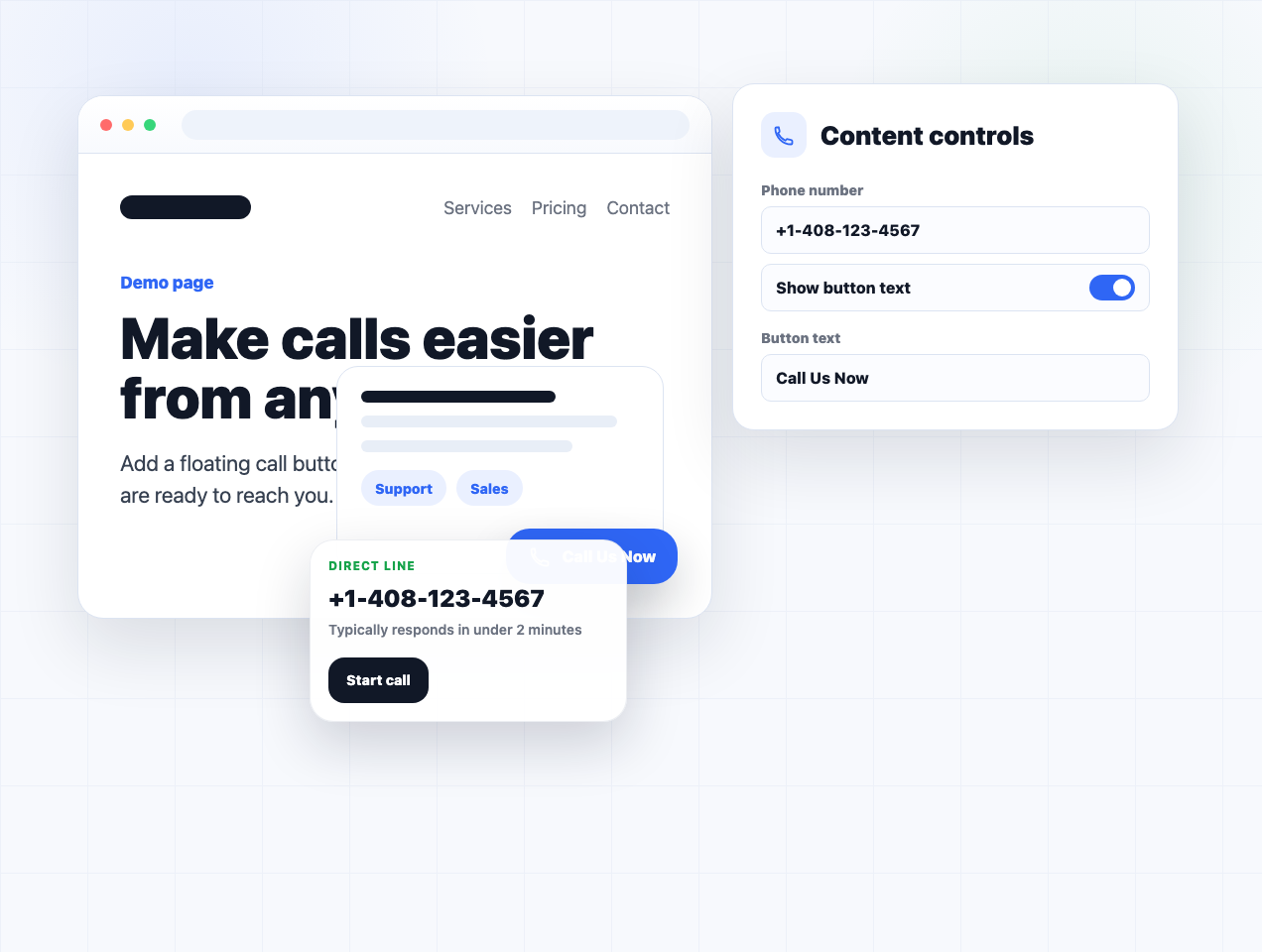 Connect visitors to your team