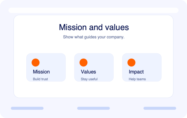 Highlight Your Mission, Values, and Stats