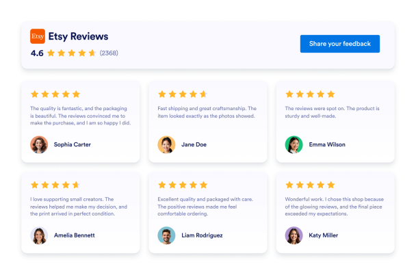 Show Etsy Reviews Where Shoppers Explore Your Products