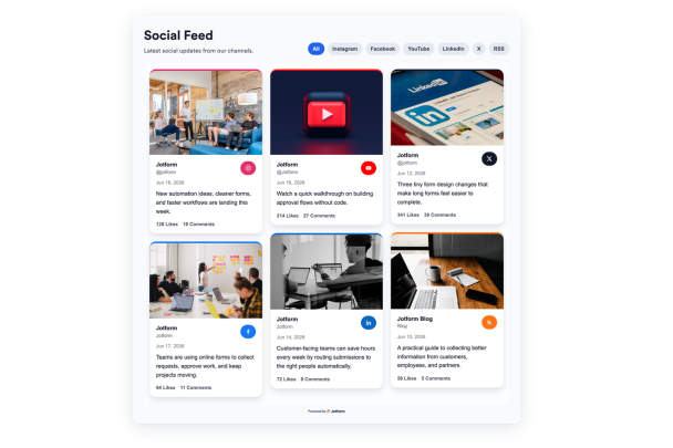 Social Feed Widget Features for Websites