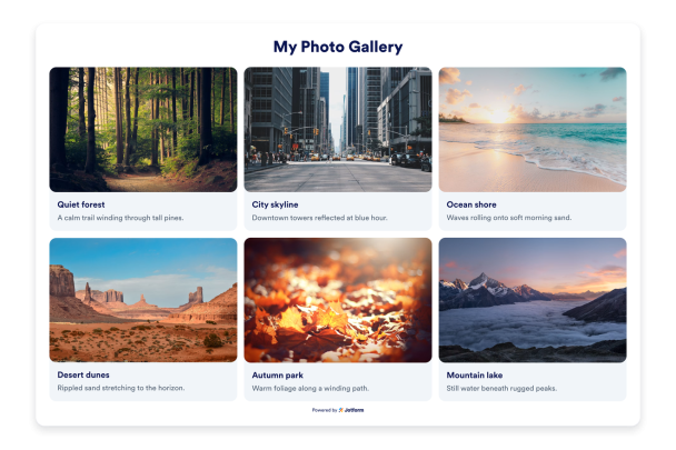 Build a Free Image Gallery for Your Website in Minutes