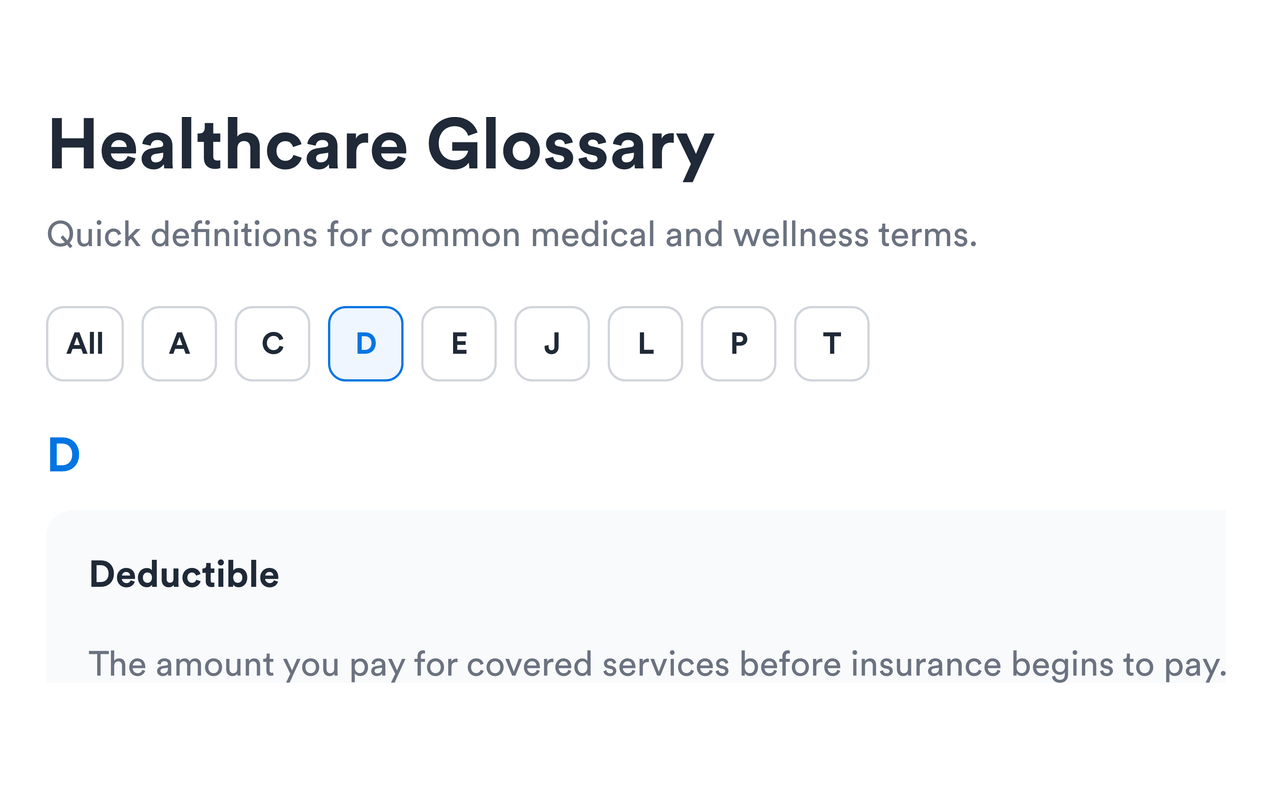 Browse with A–Z filters