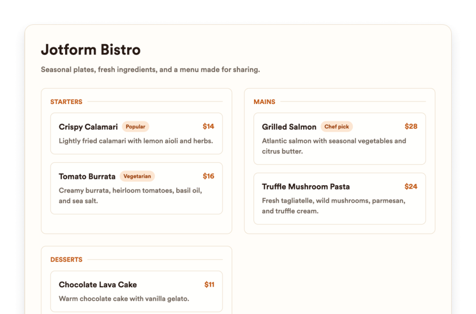 Menu