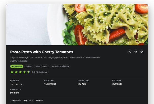 Create Detailed Recipe Cards for Your Website