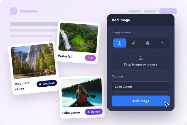 Add Images with Captions, Descriptions, and Links