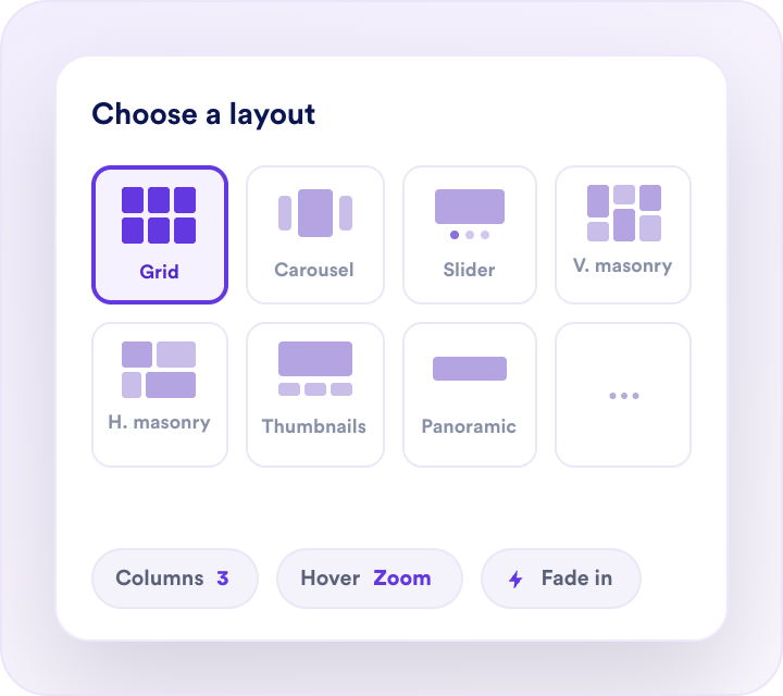 Customize the gallery