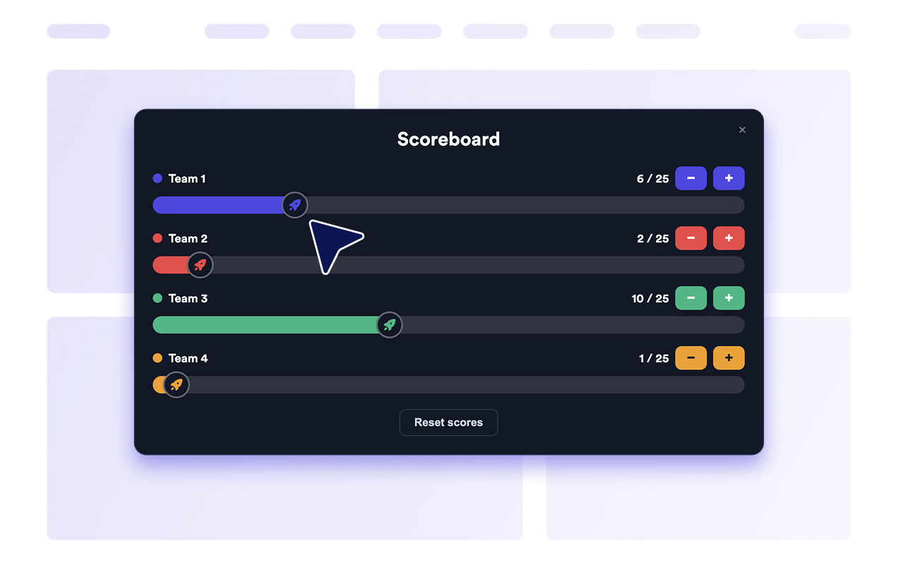 Update scores with one tap