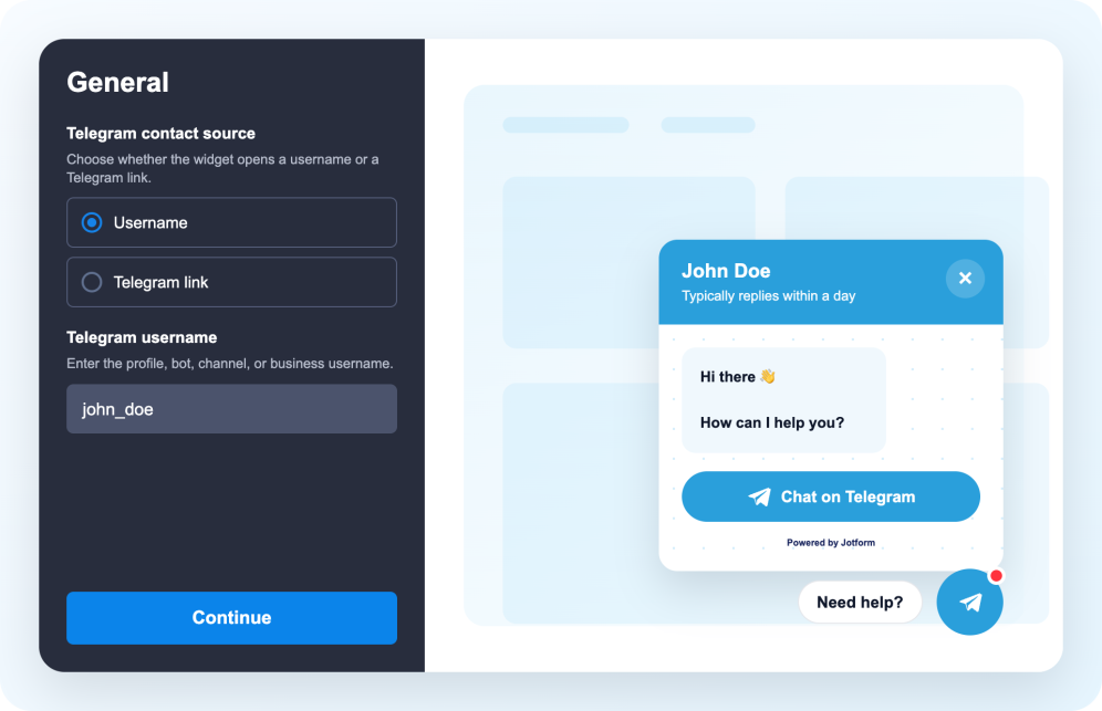 Connect your Telegram contact