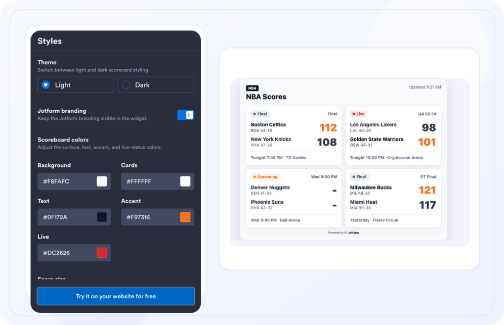 Customize style