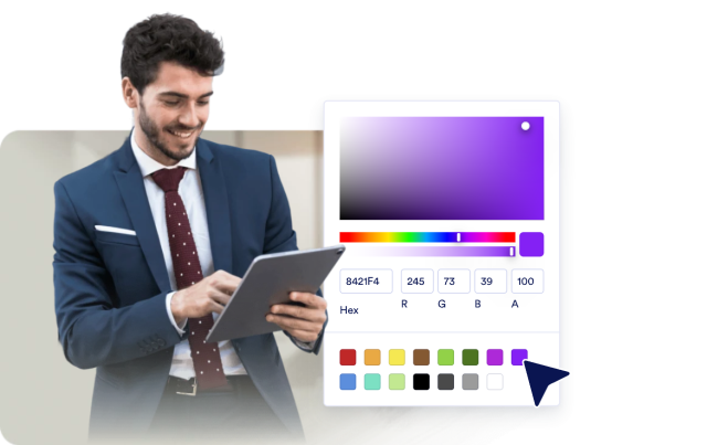 Customize colors, badges, and cards