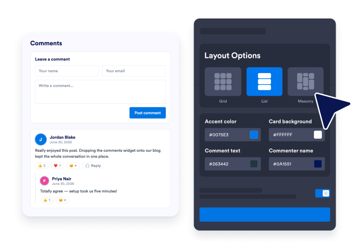 Set up your comments widget