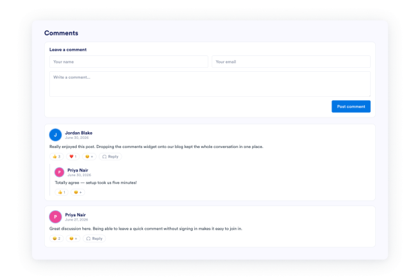 Create a Comments Widget Quickly for Your Website