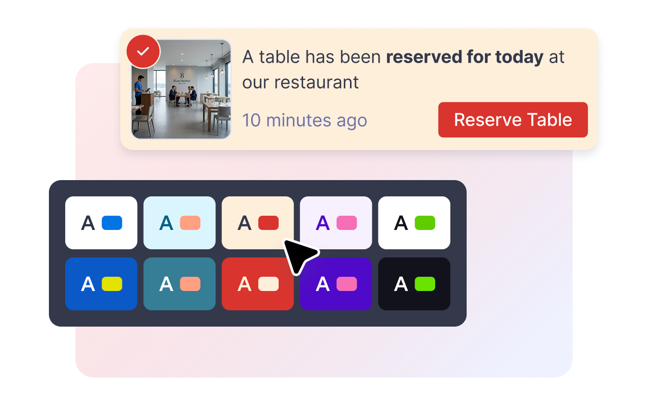 Match the notification to your website