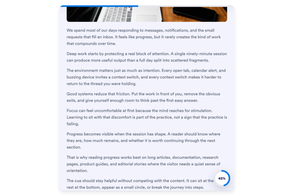 Create Your Own Scroll Progress Indicator Widget in Seconds for Your Website