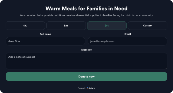 Create a branded donation widget for your website
