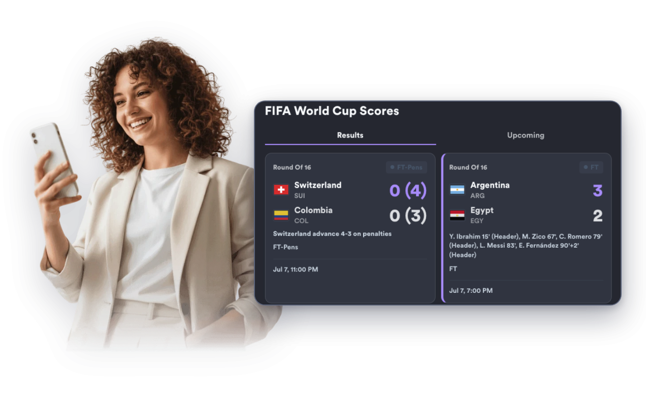 Highlight the teams your audience follows