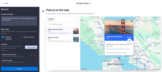 Map every location with full details