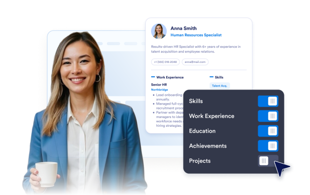 Manage resume sections