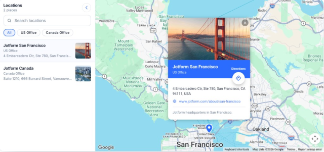 Let visitors search and pick a location