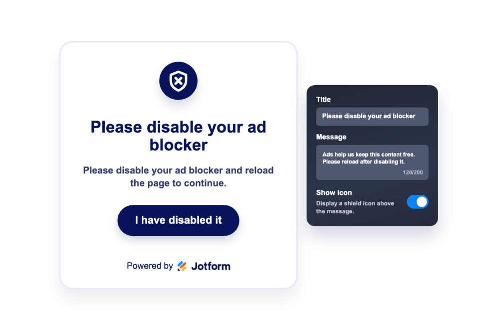 Write your ad blocker notice