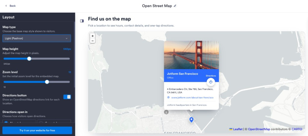 Choose the map experience