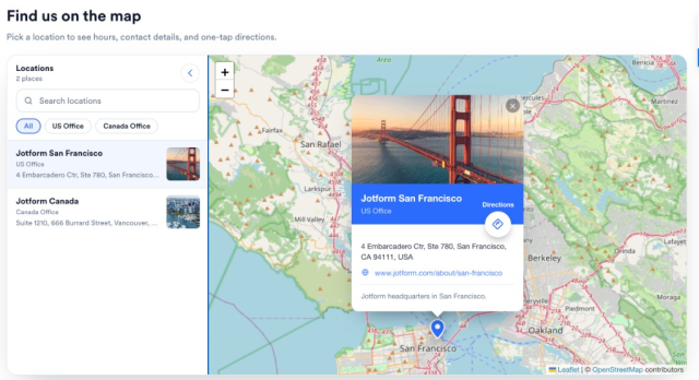 Let visitors search and pick a location