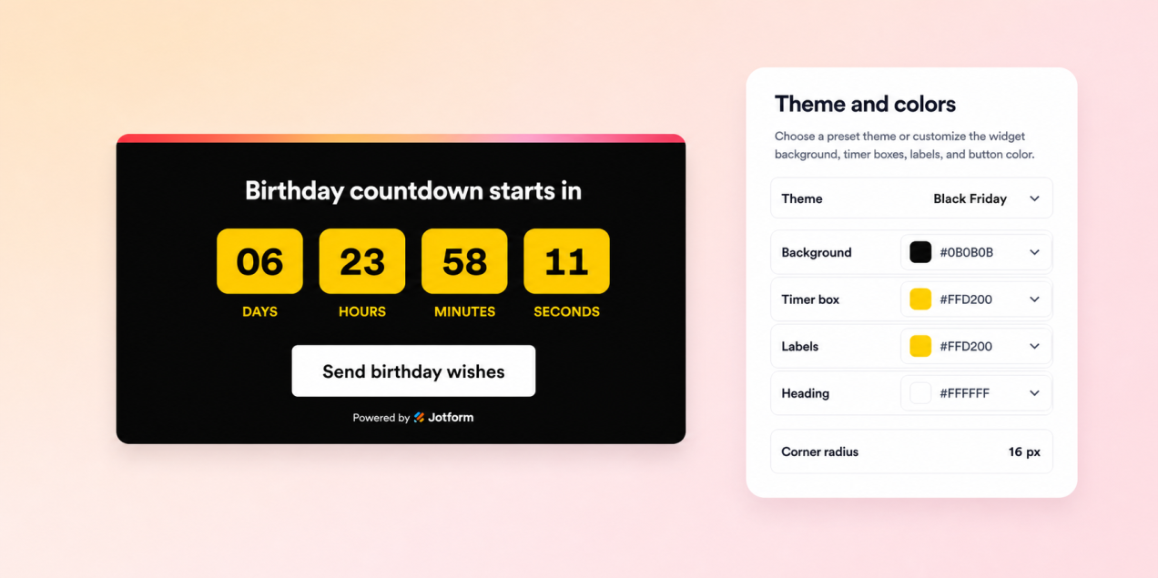 Use theme presets and color controls