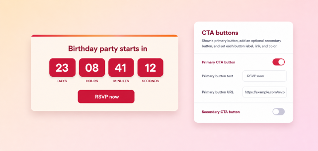 Add primary and secondary CTA buttons