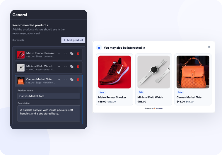 Add recommended products