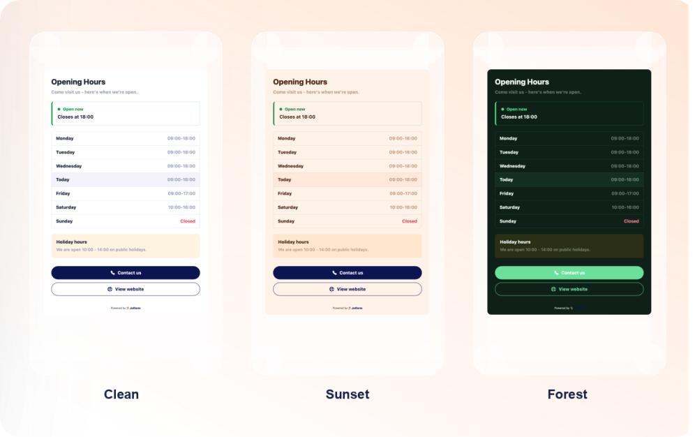 Choose a template and color scheme