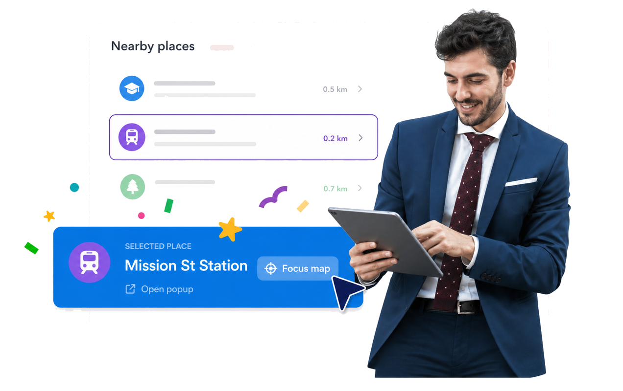 Let visitors focus the map from the list