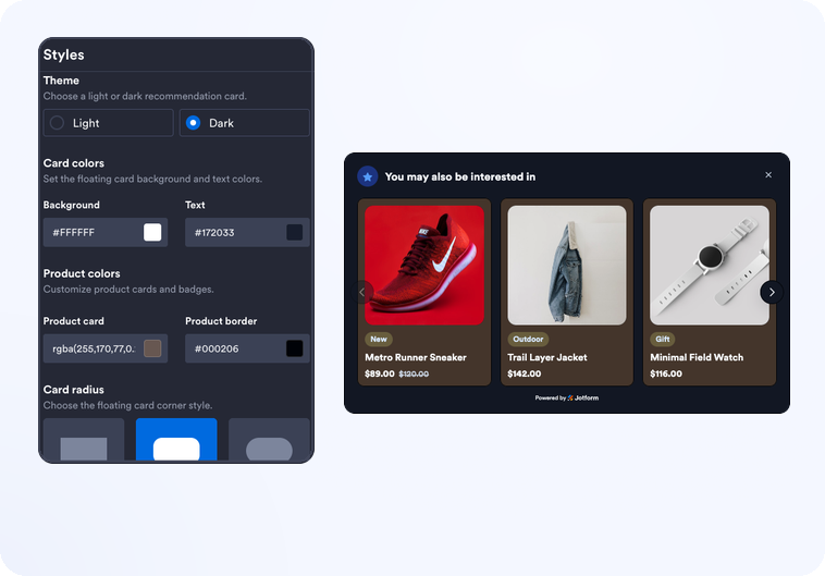 Customize the card