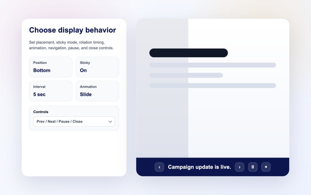 Choose display behavior