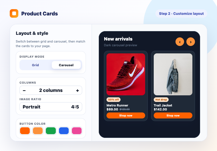 Customize the layout