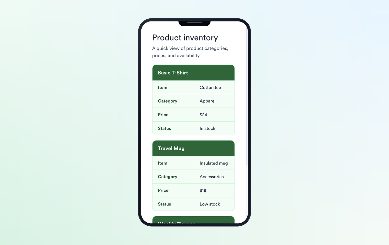 Keep tables readable on mobile