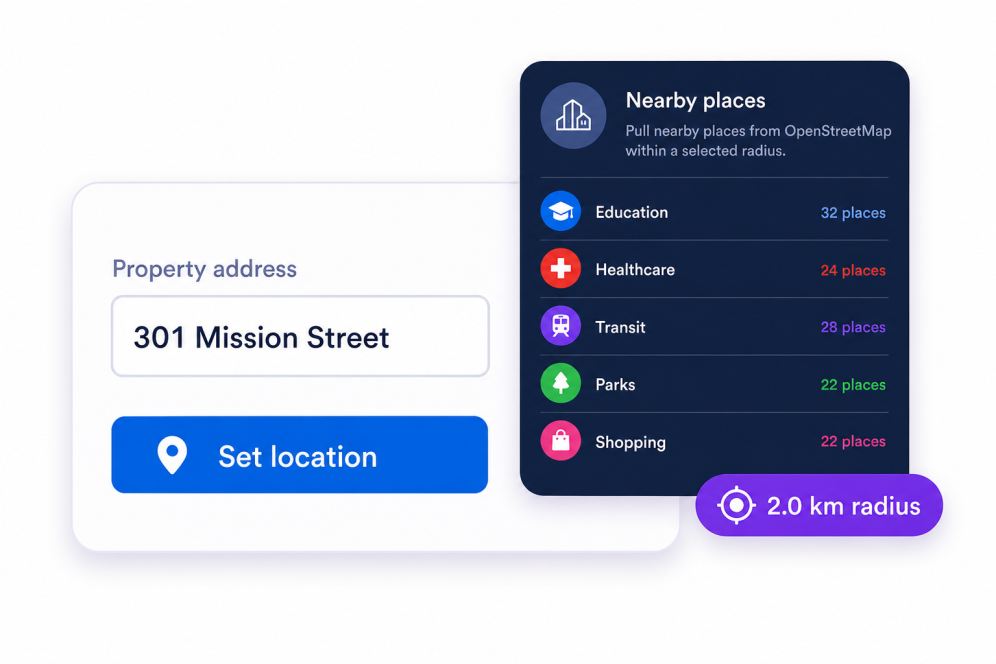 Set the property location