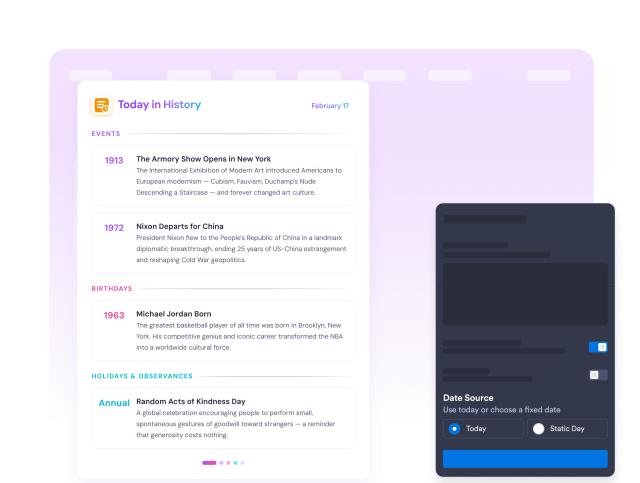 Use today or publish a fixed date