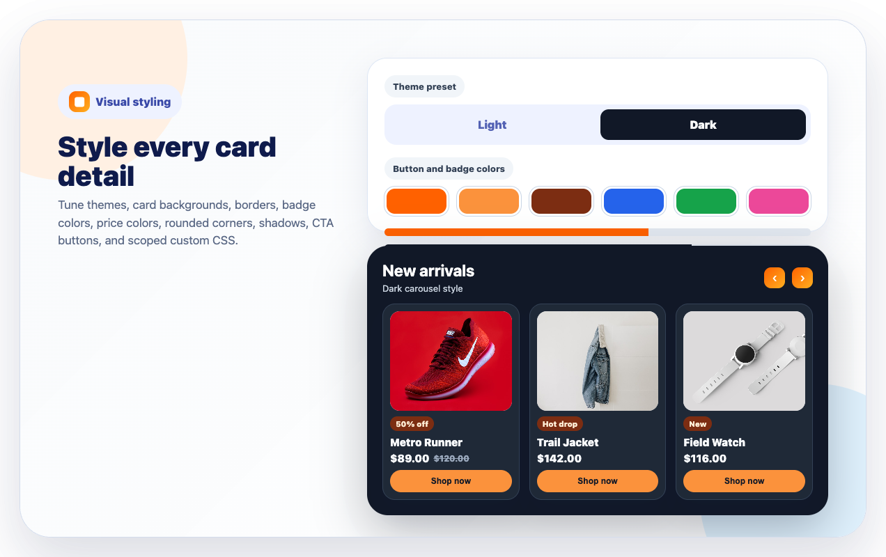 Style every card detail