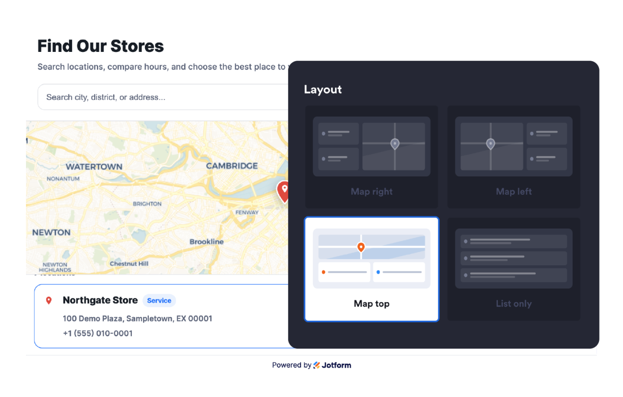 Display map markers beside the directory