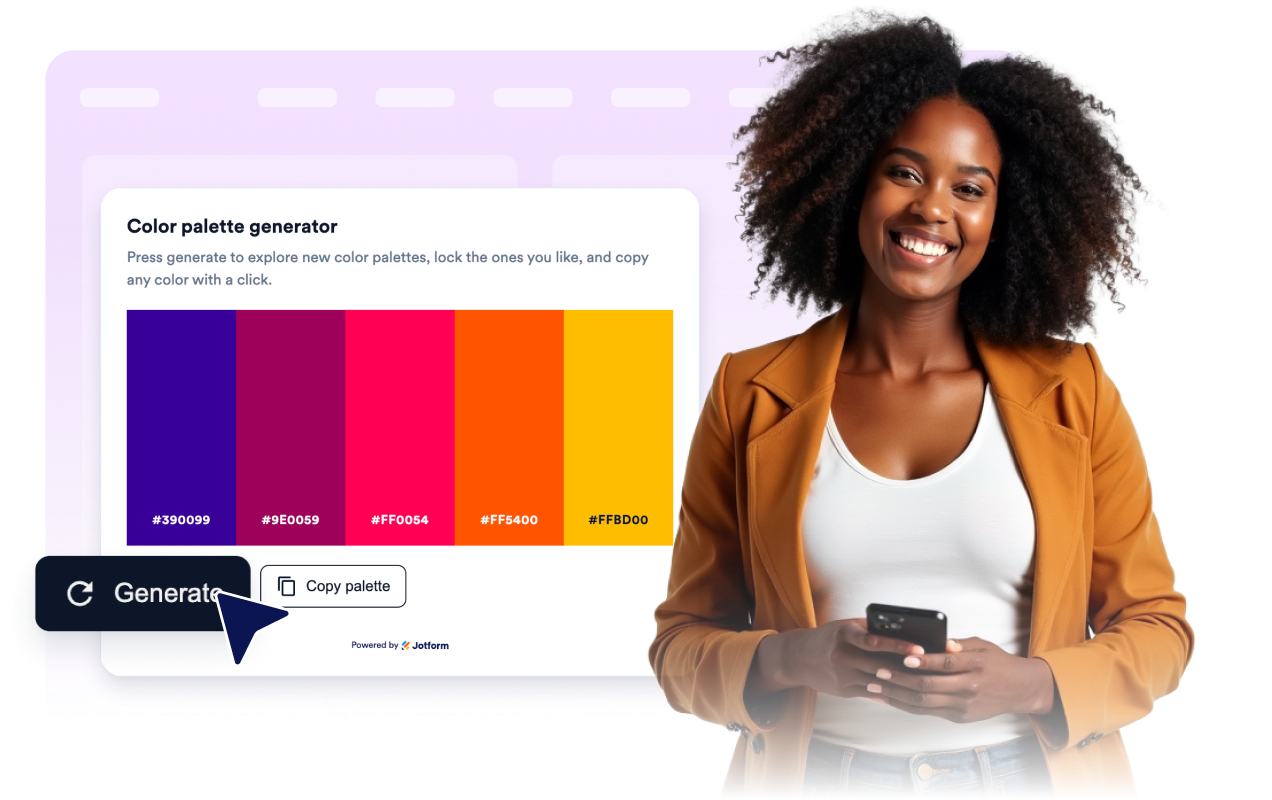 Generate new palettes in one click