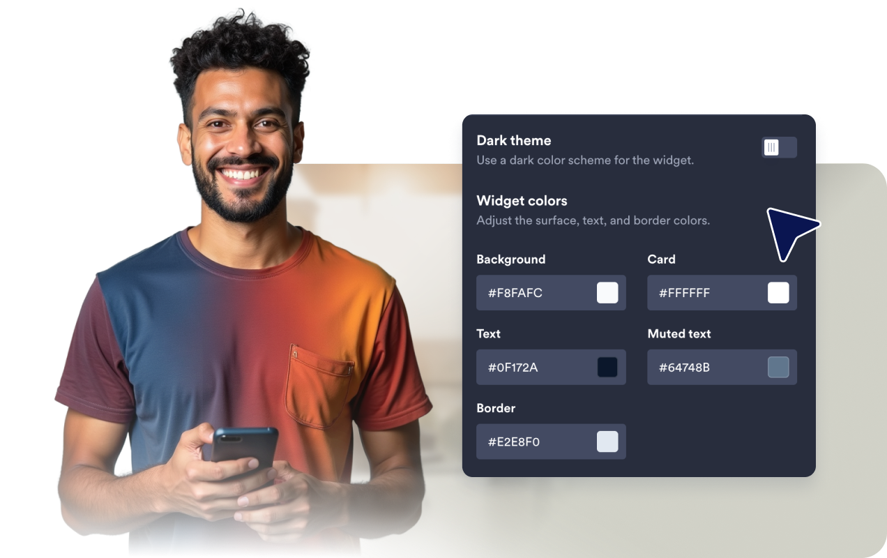 Match the widget to your page