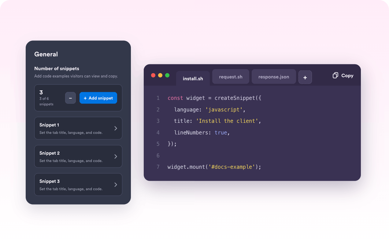 Add multiple snippets