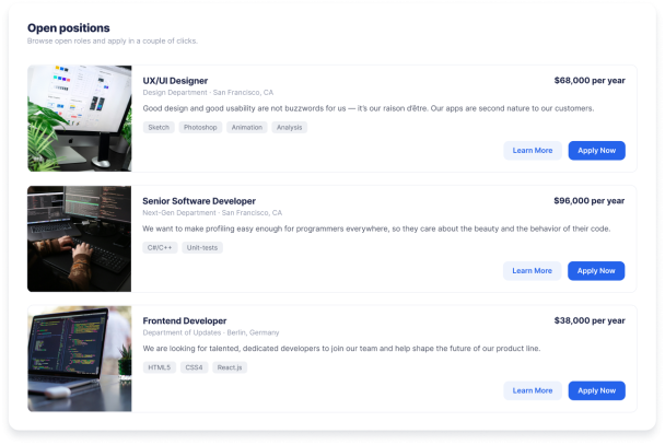 Customize a Job Board Visitors Can Search, Filter, and Apply From