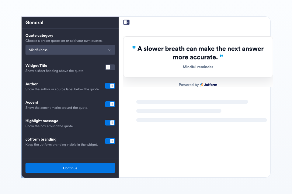 Create your Quote Widget