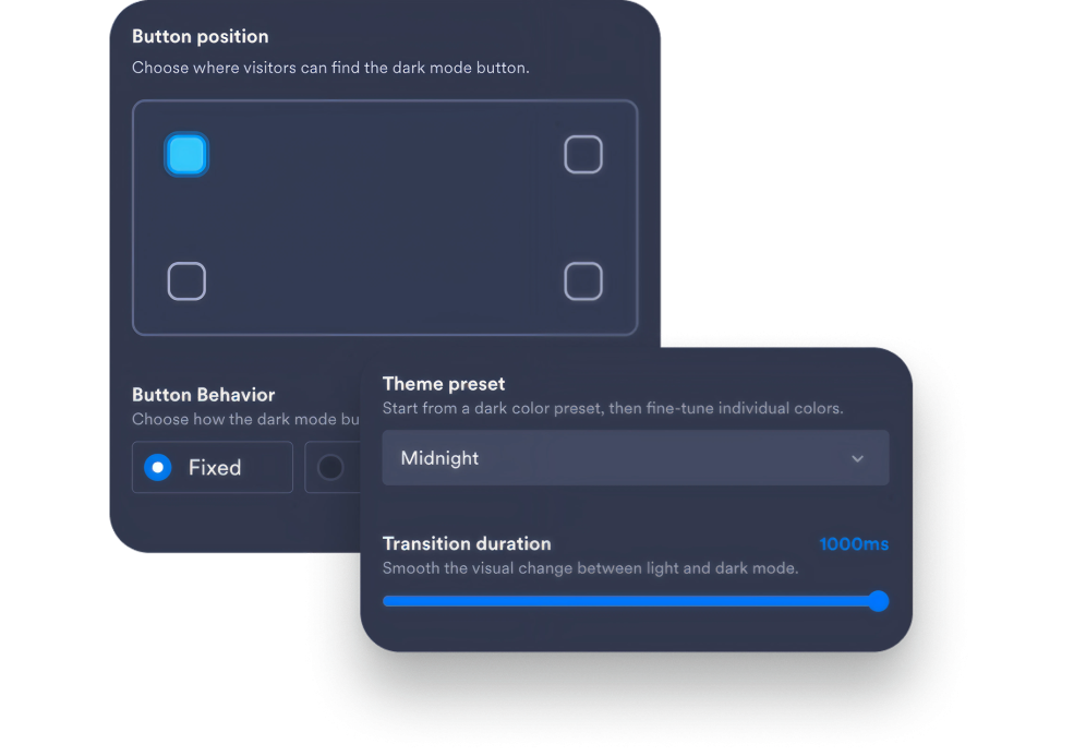 Choose the dark mode behavior